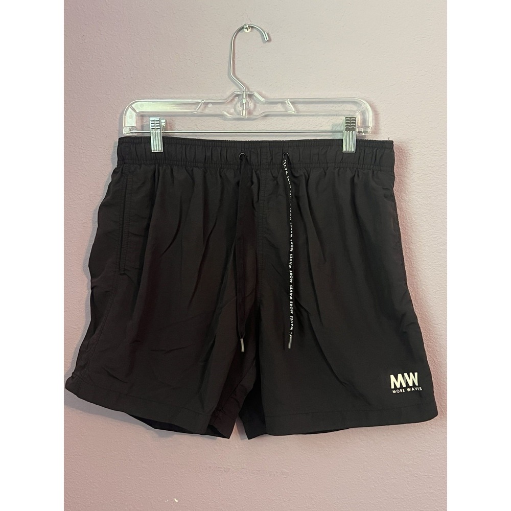 H&M Mens Swim More Waves Black Shorts Size Medium